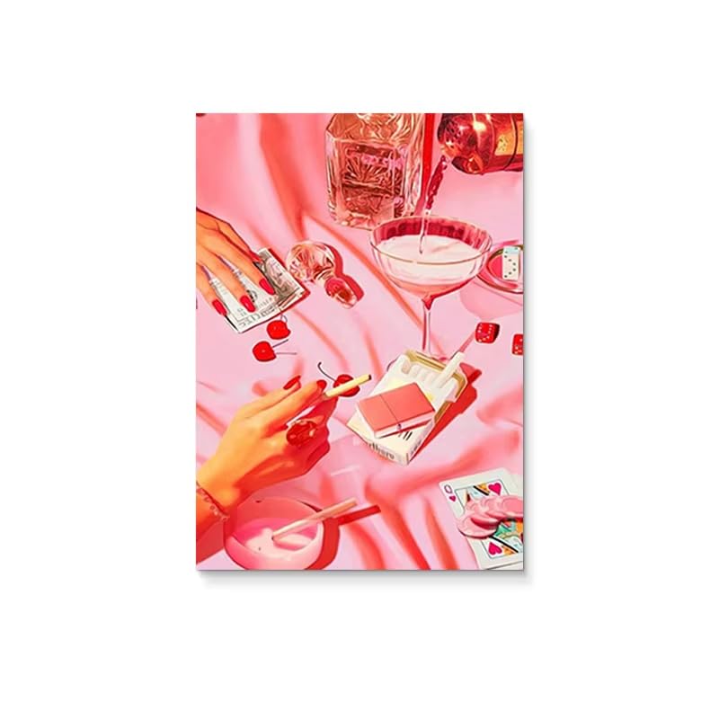 Décoration murale sur toile de qualité premium, motif marin et floral élégant 70x100 cm