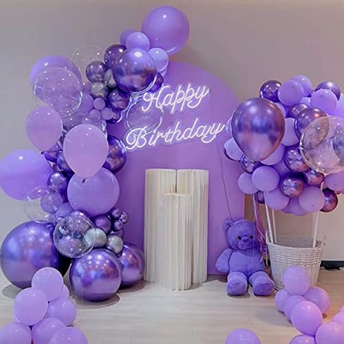 Image of 200pcs Purple Balloons 5 Inch, Small Mini Latex Balloons for Party Birthday Baby Shower Anniversary Festival Arch Garland Decoration