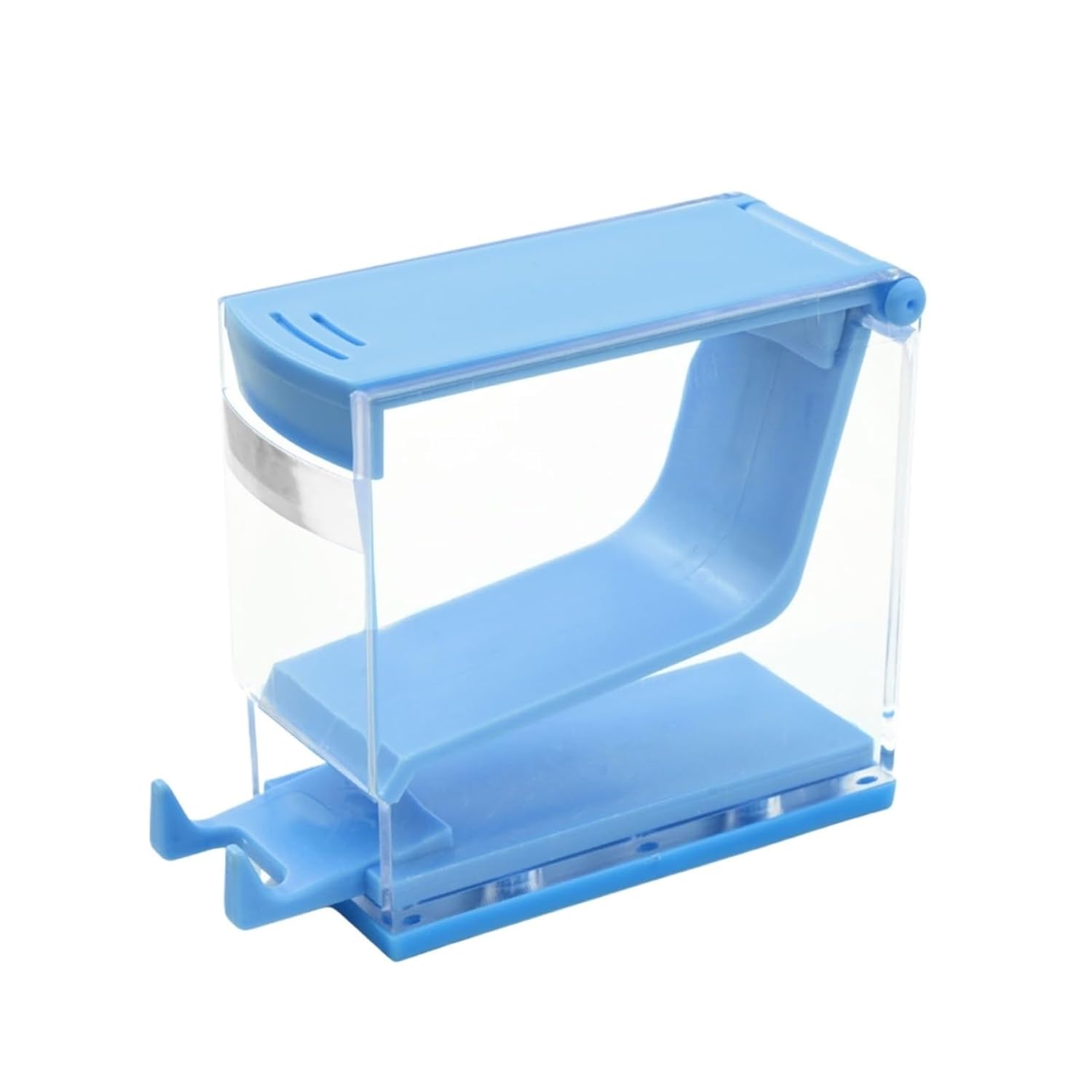 Cotton Roll Dispenser Hygienic Divider Dental Cotton Roll Dispenser Holder Press Type Box Swab Storage Dentist Clinic Dentistry Supplies(Blue)