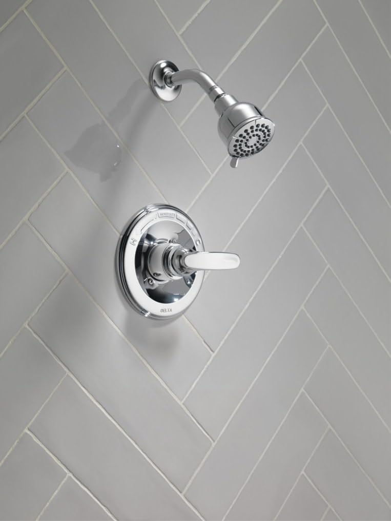 Delta Faucet Foundations 13 Series Single-Function Shower Trim Kit with Single-Spray Shower Head, Chrome BT1321 (Valve Not Included
