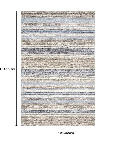 Image of Classie Ombre Pattern Square Shag Area Rug,4X4 Feet,Denim,Multicolor