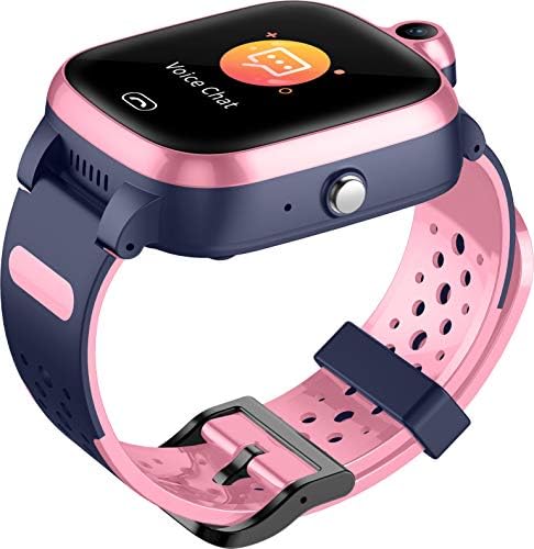 4G Smart Watch for Kids - GPS Smartwatch with Waterproof Real Time Position WIFI Vedio Call Message Pedometer Geo-Fence SOS Anti-Lost of Early Education Tools for Boys Girls (Pink)