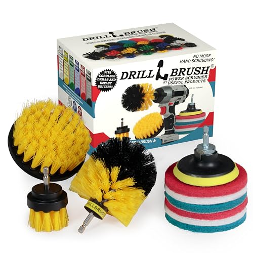 Image of Drill Brush Attachment - Toilet Brush Cleaning Supplies - Grout Cleaner | Drillbrush Power Scrubber Brush Set - Grout Brush Drill Attachment - Drill Scrubber Attachment - Bathroom Cleaner Scrub Brush