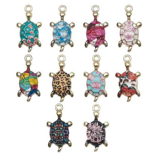 WOCRAFT 30pcs Enamel Sea Ocean Life Turtle Charms for Jewelry Making Bulk Summer Nautical Marine Life Charms Necklace Earrings Bracelet Making DIY Craft (SN943)