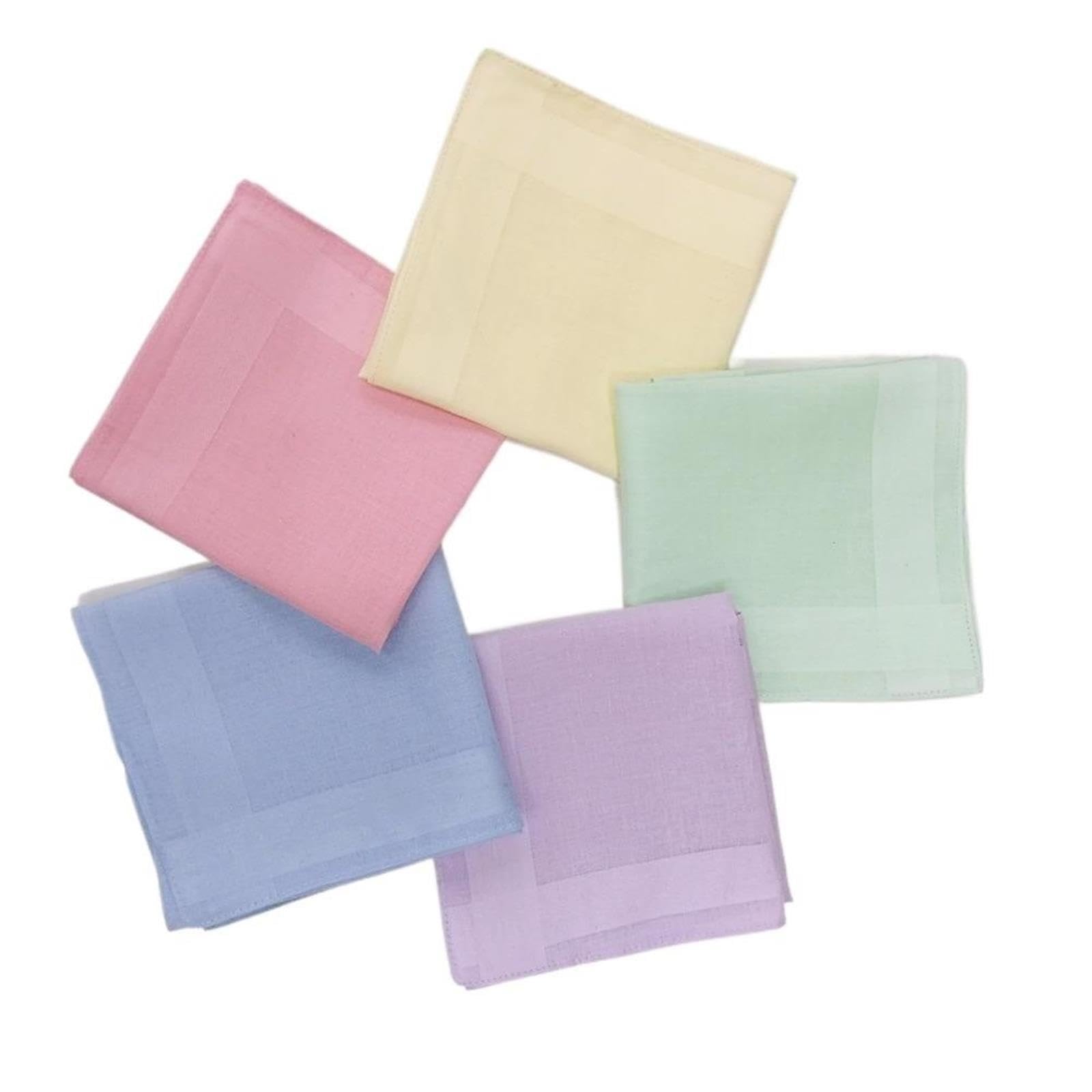 10 fazzoletti in cotone satinato, sciarpe quadrate da 40 cm