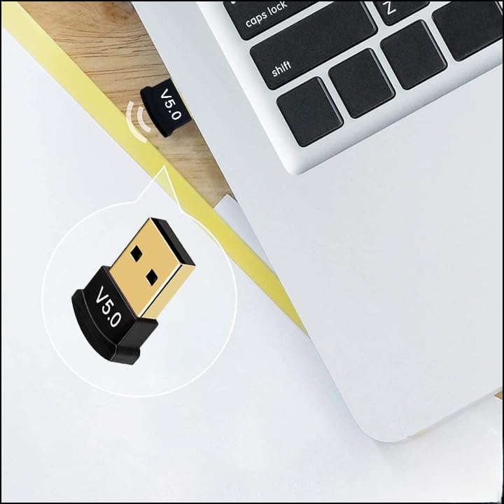 Image of USB Bluetooth Adapter for PC, 5.0 Bluetooth Dongle Receiver (UB500) for Windows 11 /10 /8.1 /7, Desktop & Laptop, Mouse, Keyboard, Printers, Headsets, Speakers, PS4 & Xbox Controllers