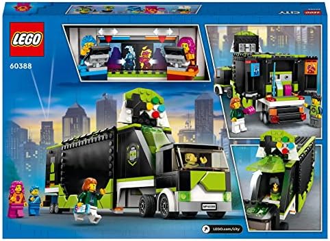 LEGO 60388 City Gaming Tournament Truck Toy, Esports Vehicle Set for Video Game Fans, Gamer Gifts for Boys and Girls Aged 7 Plus Years Old with Minifigures