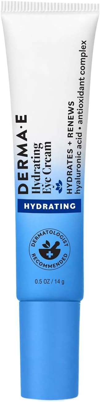 Derma E Hydrating Eye Cream โ Firming and Lifting Hyaluronic Acid Treatment - Under Eye and Upper Eyelid Cream Reduces Puffiness and Appearance of Fine Lines, 0.5 oz