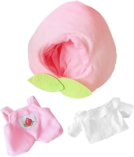 TOYANDONA 1 Conjunto De Roupas De Boneca Terno Roupas De Boneca Estilo Pêssego De Boneca Padrão De Pêssego Roupas De Boneca Acessórios De Boneca Roupas De Boneca Pêssego Conjunto