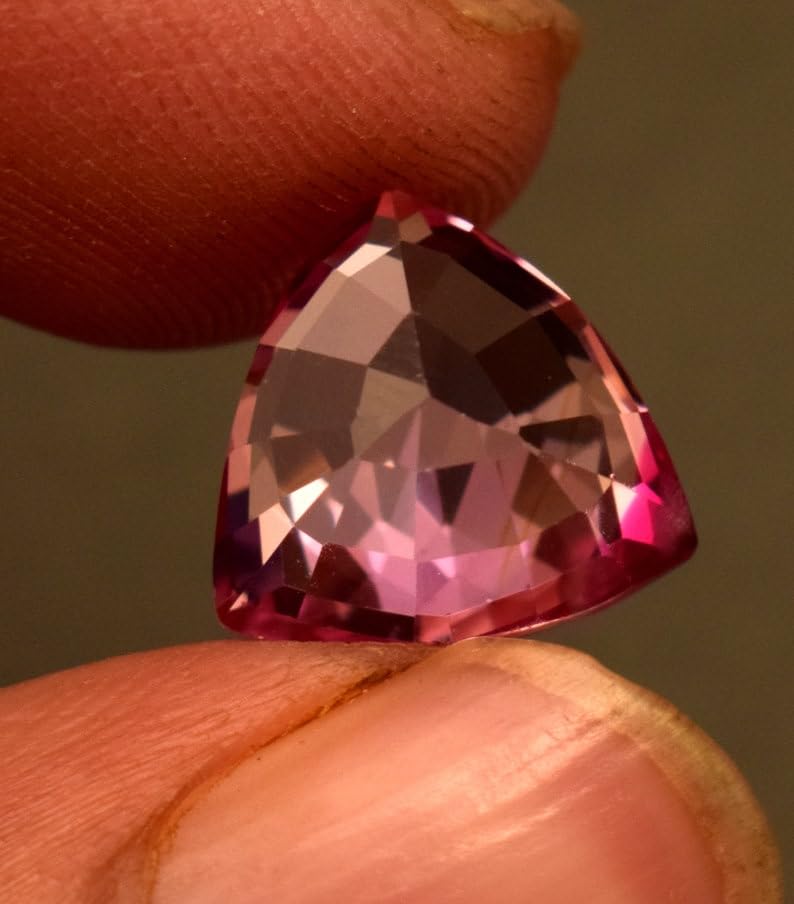 Saphir Padparadscha naturel trillion pour bague de fiançailles unique - 5