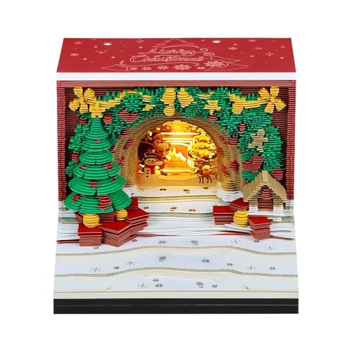 2026 卓上カレンダー | 3D カレンダー メモパッド クリスマス デコレーション - ペーパーアート ホームデコレーション 計画 寝室 アパート 寮 学校 オフィス 教室 教師 学生向け,自宅 アパート 学校 教室 寮 オフィス