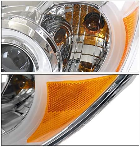 LED Tube Projector Headlights Headlamps Chrome Compatible with 2006-2009 Toyota 4Runner