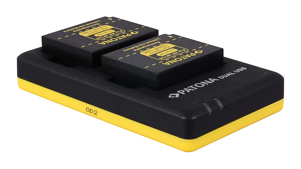 PATONA CARICATORE DOPPIO + 2x Batteria NPW126 NP-W126 CARICABATTERIA NP W126 compatibile con Fujifilm X-M5 X-M1 X100F X100VI X-S10 X-T20 X-T30 II X-T5 X-T50 XA1 XA2 XA3 XA5