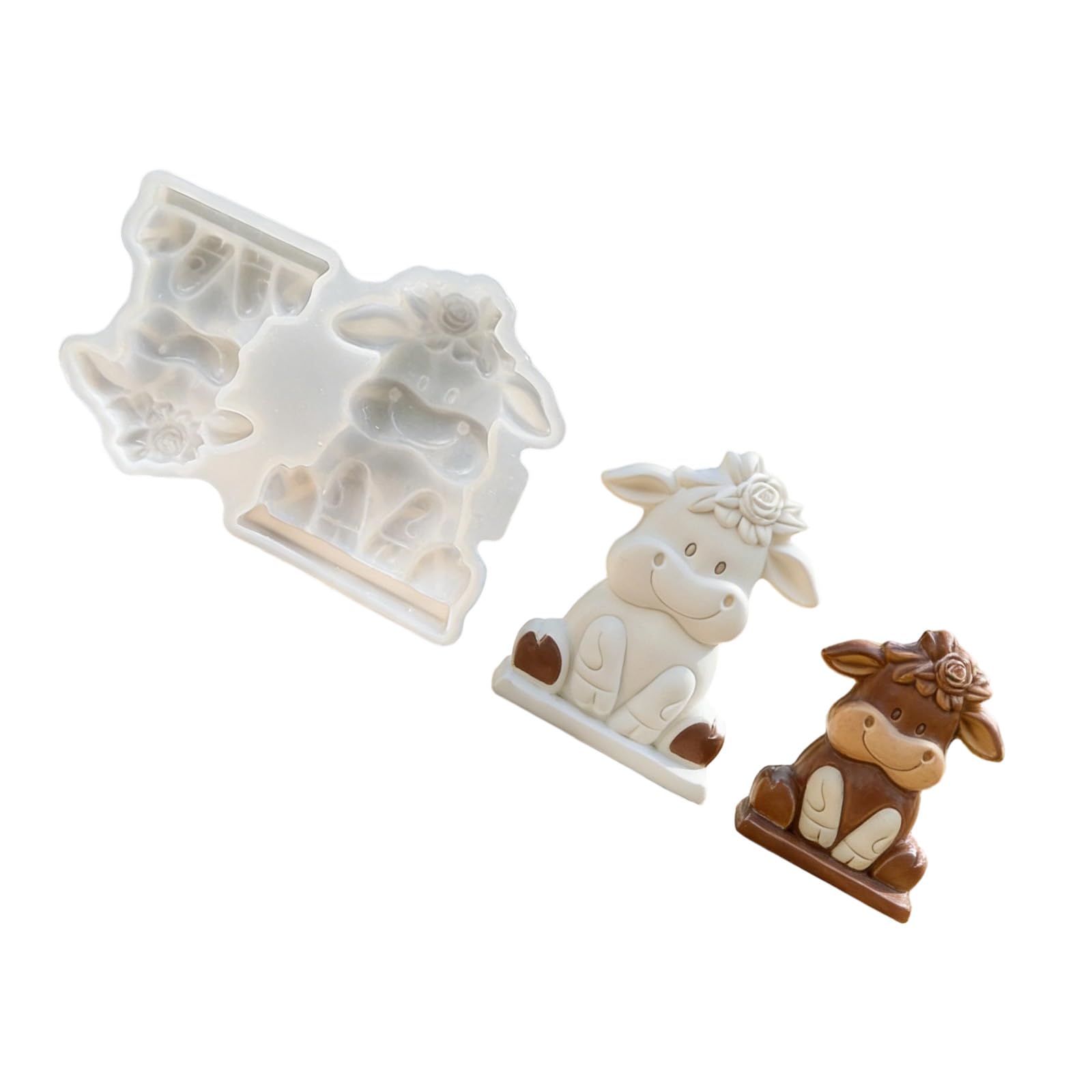 Alksubbm Cow Animal Shape Silicone Molds Easy Demolding Animal Silicone for Soap Gypsum Ornament and Resin Casting Soap Cast