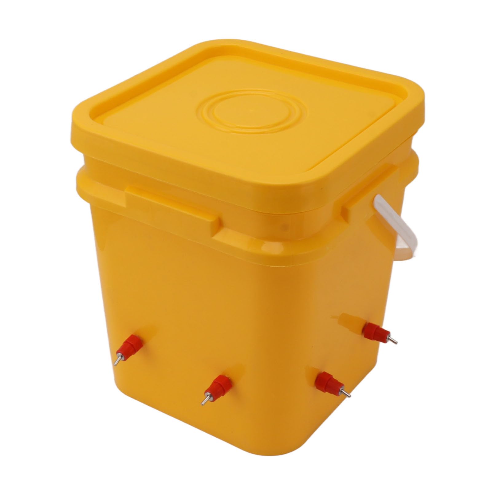 Bebedero Automático para Pollos con Cubo de 12 litros para Beber Aves de Corral, Ideal Gansos, Patos y Más (Cubo + Trasero Pelirroja)