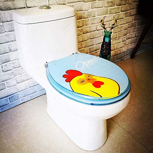 Tapa de asiento de inodoro en forma de O con bisagra ajustable de pollo 5
