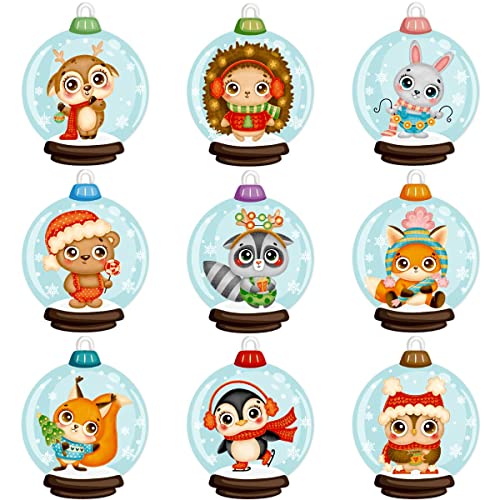 Christmas Stickers For Kids Animal Ornament Ball Bottle Ornaments Sticker Roll Envelopes Seal Gift Tags 500Pcs #TOP2
