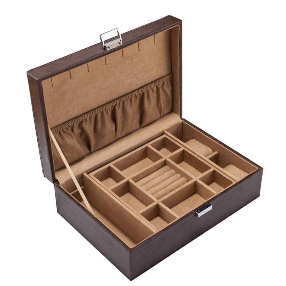 Boîte de montre et bijoux en cuir pour rangement élégant