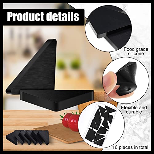 Set de 16 Pies para Tabla de Cortar, Almohadillas Antideslizantes de Silicona Negra, Sin Pegamento miniatura 3