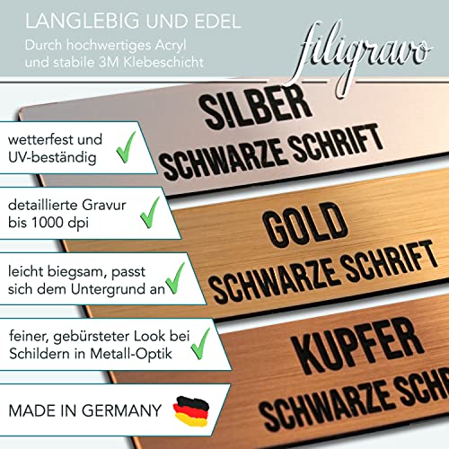 2 Stk Klingelschild selbstklebend - MADE IN GERMANY - Namensschild mit Gravur - Schild für Haustür und Briefkasten - Briefkastenschild wetterfest, Kunststoff – Bild 4