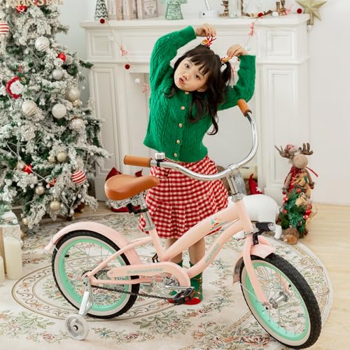 Image of ACEGER Girls Beach Cruiser Bike for Kids 5-13 Years Old, 16 inch 18 inch 20 inch 24 inch Single Speed Kids Bicycle Included Coaster Brake, Front and Rear Reflectors, 24 inch 7 Speeds with Dual Brakes