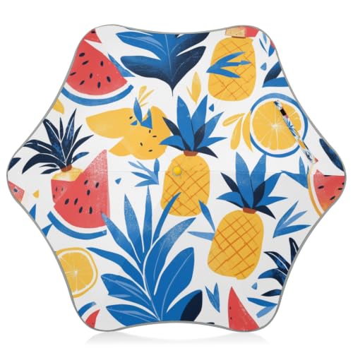 Parapluie enfant protection UV et sécurité réfléchissante à bouton-poussoir jaune