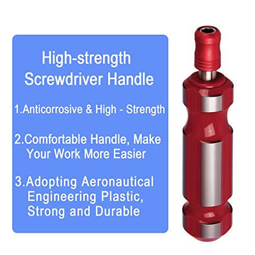 Tonsiki 1/4 Inch Hex Quick Change Screwdriver Bit Holder Handle for Torx Security, Phillips, Hexagon, Tri-wing, Square Screwdriver Bits