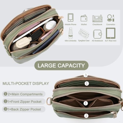 Image of Crossbody Bag for Women Vegan Leather Handbag Purse Anti Theft RFID