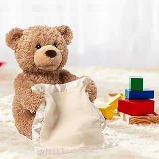 VANSHORA Peek-A-Boo Teddy Bear Plush Toy | Interactive Singing & Dancing Stuffed Animal with Hide and Seek Game | Soft Bro...