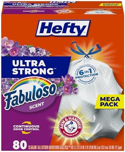 Hefty Ultra Strong 13 Gallon Trash Bags, Tall Kitchen Trash Bags ...