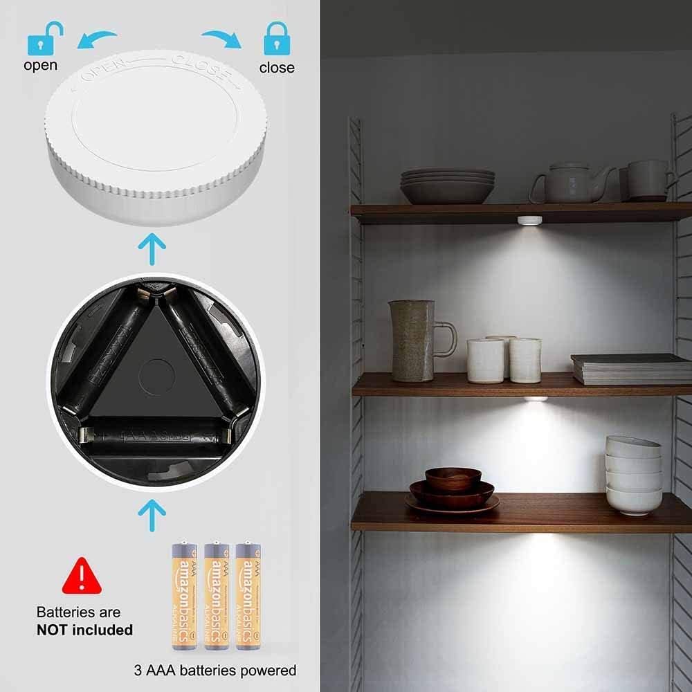 Tap Light Push Lights, 7 Pack Small Under Cabinet Touch Puck Lights Battery Operated Powered Stick On Light for Closet Counter Kitchen RV Indoor Outdoor