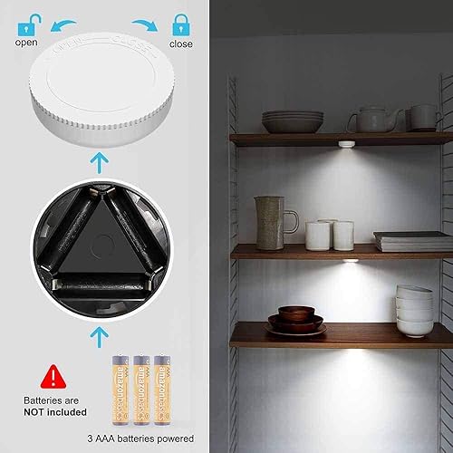 Miniatura 5 de Tap Light Push Lights, 7 Pack Battery Powered Wireless LED Night Lights, Bright Stick On Lights Cordless Puck Lights for Closet, Under Cabinet