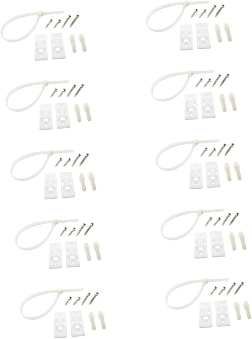 BESPORTBLE 10 Set Furniture Tip Kit Proofing Safety Anchors for Cabinets Dressers Durable Plastic Buckle Easy Installation White Prevents Toppling for Home Use