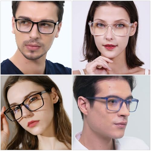Image of Blue Light Blocking Glasses Men Women Computer Filter Large Frame Bluelight Blocker Anti Blue Ray Lightweight ANDWOOD AR002