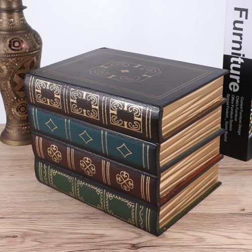 Boîte de rangement livre en MDF décoratif rétro avec compartiment secret