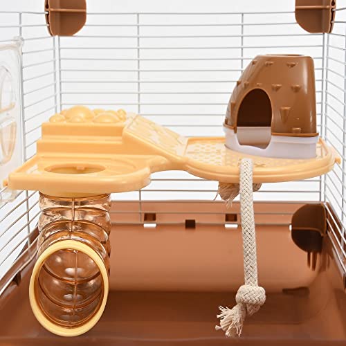 Yibopet DJ-1010-BROWN Hamster Cage Small Animal Cage 3 Layers Cage Size:14.17"(W) X10.63(L) X16.73 (H) Suitable thumb #2