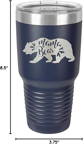 Miniatura 10 de MAMA BEAR AZUL CLARO Vaso de bebida de 30 oz con pajita  Taza de viaje grabada con láser con citas divertidas  Comparar con Yeti Rambler  Idea de