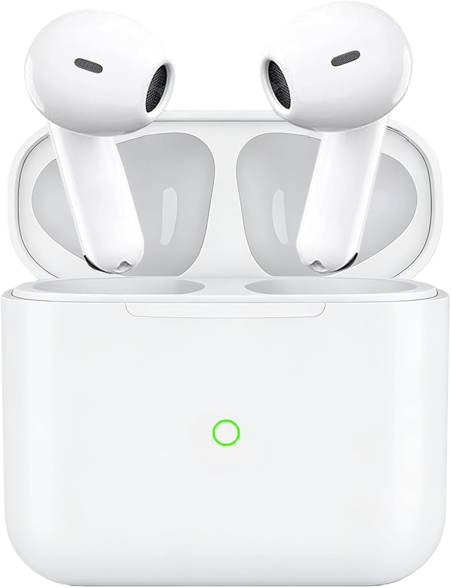 Wireless Earbuds, Wireless Headphones Bluetooth 5.3 Headphones, ouch Control, Easy Pairing, Wireless Earphones with 4 ENC Noise Cancelling Mic, IPX7 Waterproof, 36H Playtime, Fast Charge, White