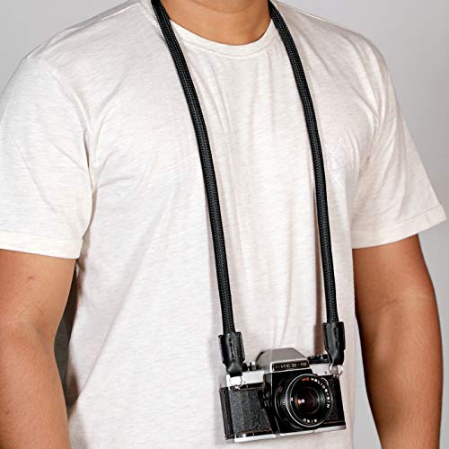 Image of Xaperture Rope Camera Neck Straps for DSLR /SLR and mirrorless Cameras (100cm, Black)