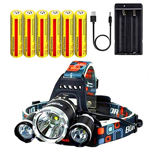 Headlamp 20000 Lumen,Rechargeable Headlamp Ultra Bright CREE LED Headlamp Flashlight Waterproof Hard Hat Light for Adults,Outdoors Work Headlight,Best Gifts(Charging equipment and Battery Included)