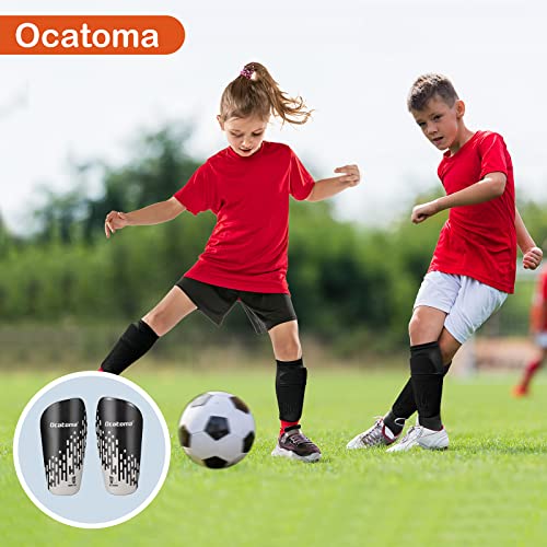 Ocatoma Soccer Shin Guards For Kids Youth,Eva Cushion Protection Reduce Shocks And Injuries,Soccer Equipment With Hard Protective Shell,Soccer Shin Pads And Shin Guard Sleeves For Boys Girls(M, Bk/Gy) #TOP3