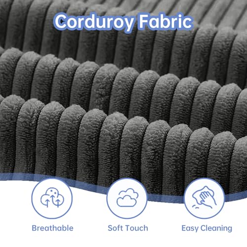 Image of ANONER Sectional Cloud Couches, Folding Sofa Bed with Pillow, Futon Floor Couch, Versatile Convertible Sleeper Chair, Boneless Chaise Lounge, Fold Out Chair Bed for Living Room, Dark Grey