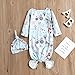 Fvzbovte Newborn Knotted Gown Soft Cotton Baby Set Floral Onesie Girls and Boys Sleeper Nightgown (Blue, 0-6 Months)