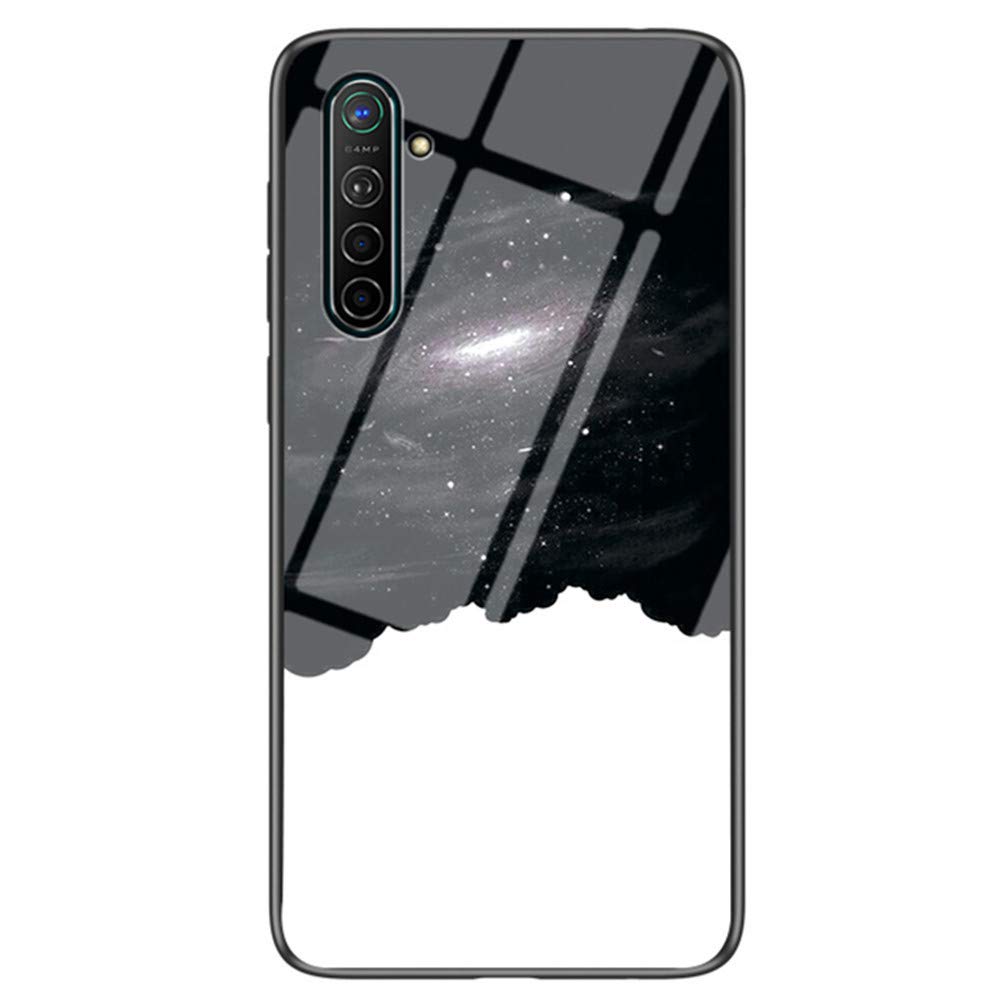 XYX Case for Oppo Realme X2, [Tempered Glass Back] Starry Sky Pattern Lightweight Slim Cover for Oppo Realme XT/Realme X2 RMX1992, Cosmic Starry Sky