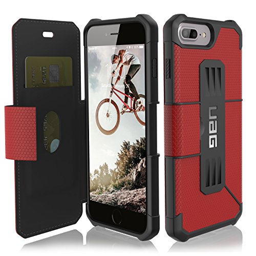 URBAN ARMOR GEAR [UAG] Folio iPhone 8 Plus/iPhone 7 Plus/iPhone 6s Plus [5.5-inch Screen] Metropolis Feather-Light Rugged [Magma] Military Drop Tested iPhone Case