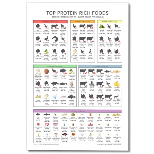 Image of Osdfem Rich Protein Chart Wall Art, Top Protein Rich Foods Poster, Keto Diet Meal Planning, Healthy Nutritional Food Wall Art, High Proteins Guide Poster Canvas 12x16in Unframed