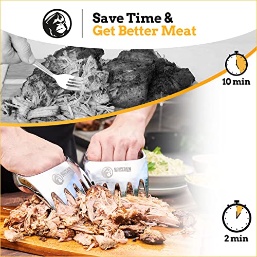 Meat Claws Meat Shredder For Bbq - Perfectly Shredded Meat, These Are The Meat Claws You Need - Best Pulled Pork Shredder Claw X 2 For Barbecue, Smoker, Grill (Solid Metal) #TOP6