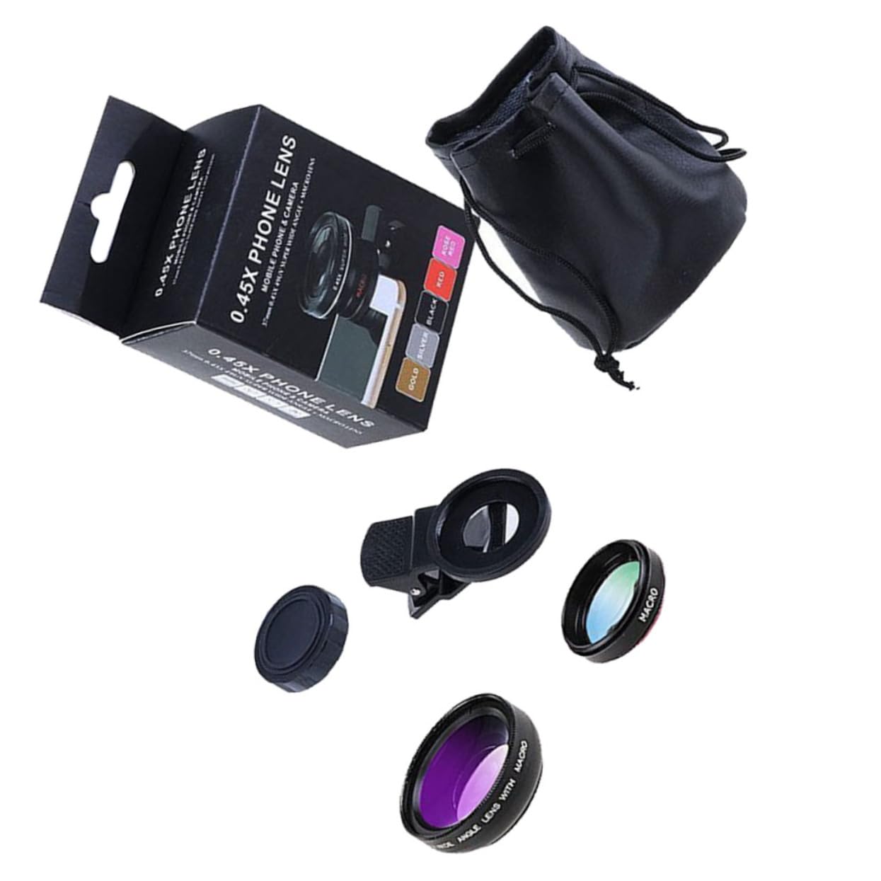 VILLFUL Phone Telephoto Lens Clip Phone Lens Kit Mobile Phone Holder Universal Cell Phone Camera Lens Intelligent Smart Phones Phone Lens Lens