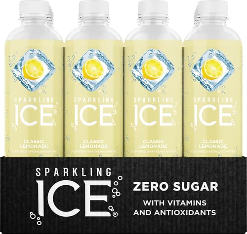 Image of Sparkling Ice, Classic Lemonade Sparkling Water, Zero Sugar Flavored Water, with Vitamins and Antioxidants, Low Calorie Beverage, 17 oz Bottles (Pack of 24)