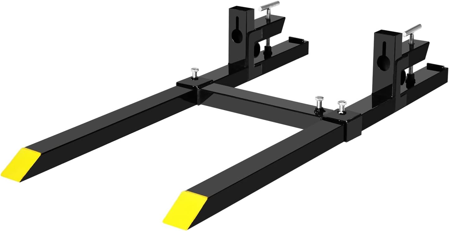 AIWARGOD Clamp on Pallet Forks, 60" Heavy Duty Quick Attach Bucket Fork 2000lbs with